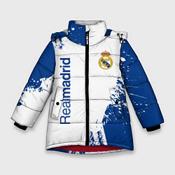Куртка зимняя для девочки Реал Мадрид краска, цвет: 3D-красный