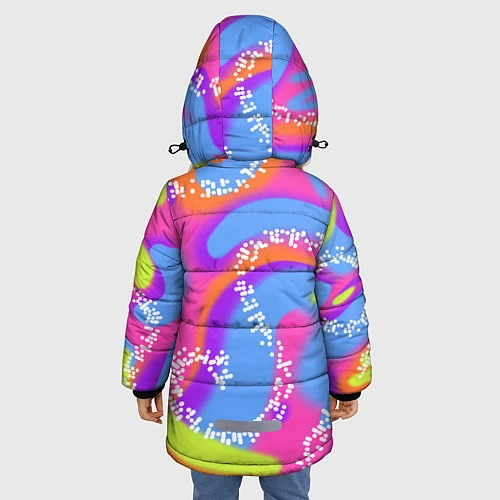 Зимняя куртка для девочки Барби и Кен паттерн костюм / 3D-Черный – фото 4