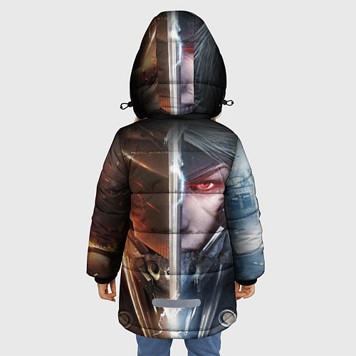 Зимняя куртка для девочки METAL GEAR RISING САМУРАЙ / 3D-Черный – фото 4