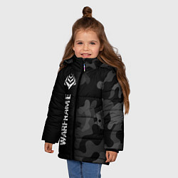 Куртка зимняя для девочки Warframe Glitch на темном фоне, цвет: 3D-черный — фото 2