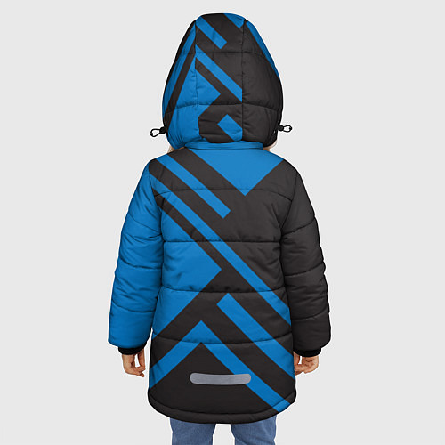 Зимняя куртка для девочки Фанат клуба Аталанта / 3D-Черный – фото 4