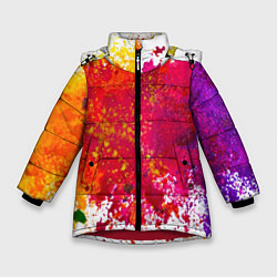 Куртка зимняя для девочки Красочный BOOM, цвет: 3D-красный