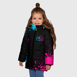 Куртка зимняя для девочки Subaru Neon Gradient FS, цвет: 3D-черный — фото 2