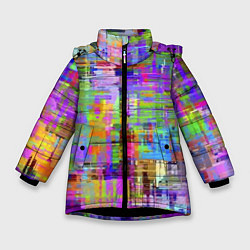 Зимняя куртка для девочки Красочный авангардный глитч Fashion trend