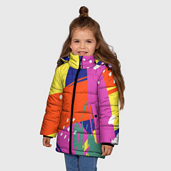 Куртка зимняя для девочки Красочная летняя картинка Fashion trend, цвет: 3D-светло-серый — фото 2