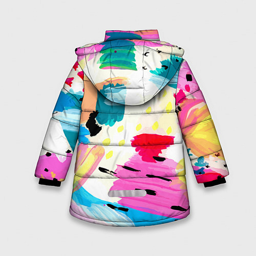 Зимняя куртка для девочки Всплески красок Лето / 3D-Светло-серый – фото 2