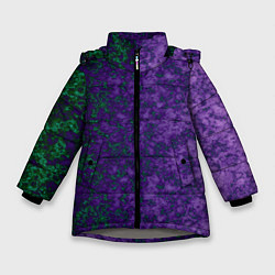 Куртка зимняя для девочки Marble texture purple green color, цвет: 3D-светло-серый
