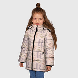 Куртка зимняя для девочки Геометрический абстрактный узор abstract geometric, цвет: 3D-светло-серый — фото 2
