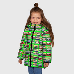 Куртка зимняя для девочки VINTAGE AUDIO CASSETTES, цвет: 3D-красный — фото 2
