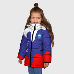 Куртка зимняя для девочки МЧС - флаг России, цвет: 3D-светло-серый — фото 2