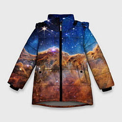 Куртка зимняя для девочки Туманность Киля фото НАСА, цвет: 3D-светло-серый