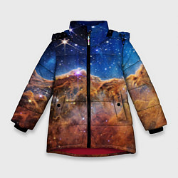 Куртка зимняя для девочки Туманность Киля фото НАСА, цвет: 3D-красный