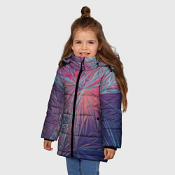 Куртка зимняя для девочки Абстрактные Многоугольные Кристаллы, цвет: 3D-светло-серый — фото 2