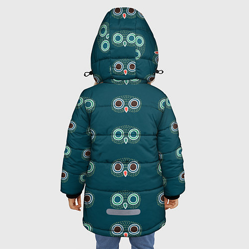 Зимняя куртка для девочки Совиный парад / 3D-Черный – фото 4