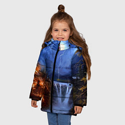 Куртка зимняя для девочки Огонь, гроза и вода, цвет: 3D-светло-серый — фото 2