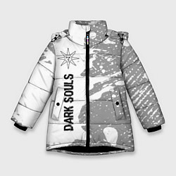 Куртка зимняя для девочки Dark Souls Glitch - на светлом фоне, цвет: 3D-черный