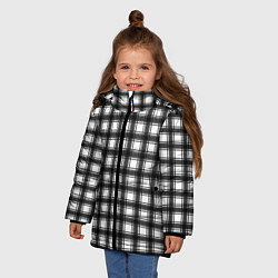 Куртка зимняя для девочки Black and white trendy checkered pattern, цвет: 3D-красный — фото 2