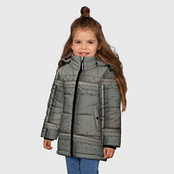 Куртка зимняя для девочки Стальные плиты с заклёпками, цвет: 3D-черный — фото 2