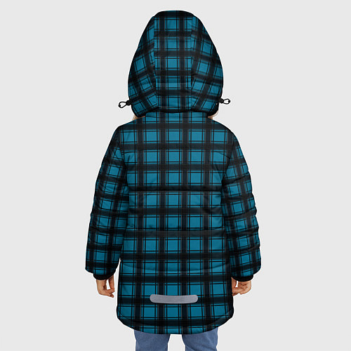 Зимняя куртка для девочки Black and blue plaid / 3D-Черный – фото 4