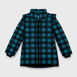 Зимняя куртка для девочки Black and blue plaid