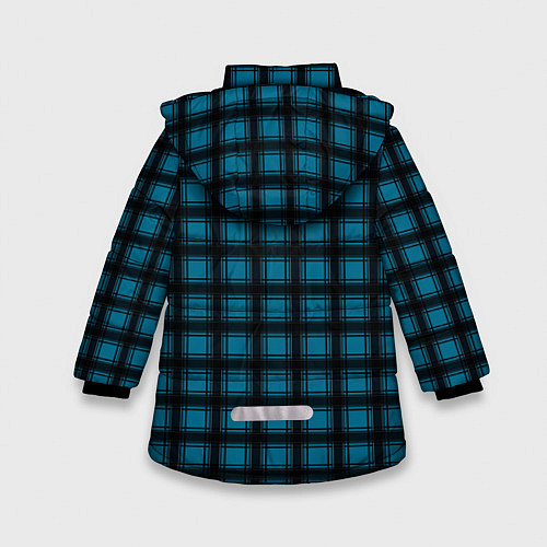Зимняя куртка для девочки Black and blue plaid / 3D-Светло-серый – фото 2
