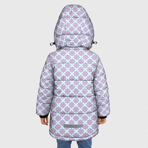 Зимняя куртка для девочки Светлые голубые узоры / 3D-Черный – фото 4