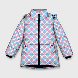 Куртка зимняя для девочки Светлые голубые узоры, цвет: 3D-черный