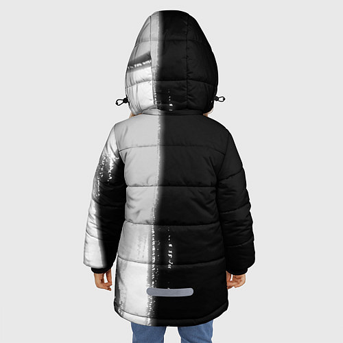 Зимняя куртка для девочки Моряк из России и Герб Российской Федерации / 3D-Черный – фото 4