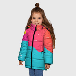 Куртка зимняя для девочки Яркие кляксы, цвет: 3D-светло-серый — фото 2