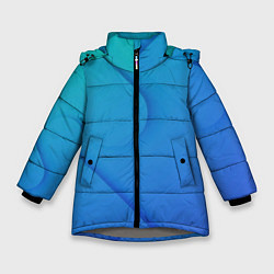 Куртка зимняя для девочки Голубой градиент, цвет: 3D-светло-серый