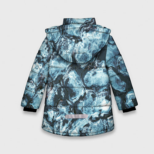 Зимняя куртка для девочки Холодная ледяная броня - Синий / 3D-Светло-серый – фото 2
