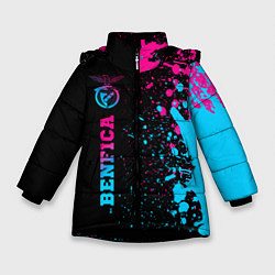 Куртка зимняя для девочки Benfica - Neon Gradient, цвет: 3D-черный