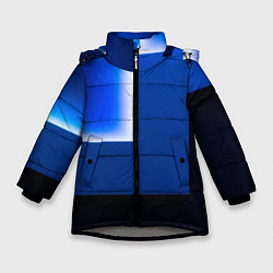 Зимняя куртка для девочки Абстрактные геометрические фигуры - Cиний
