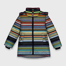Зимняя куртка для девочки Абстрактное множество разноцветных линий