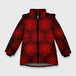 Зимняя куртка для девочки Красные неоновые соты
