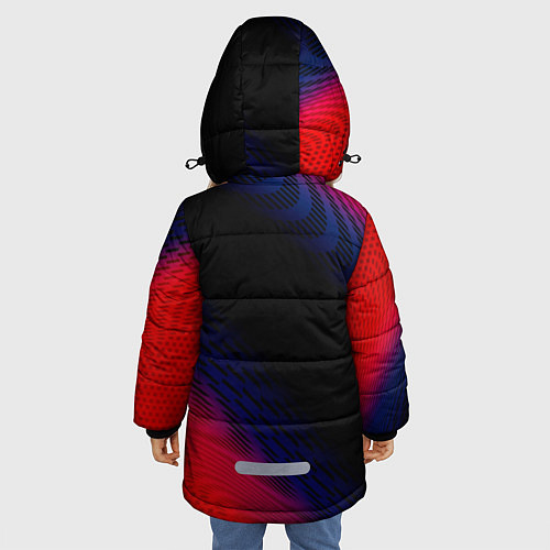 Зимняя куртка для девочки Chrysler красный карбон / 3D-Черный – фото 4