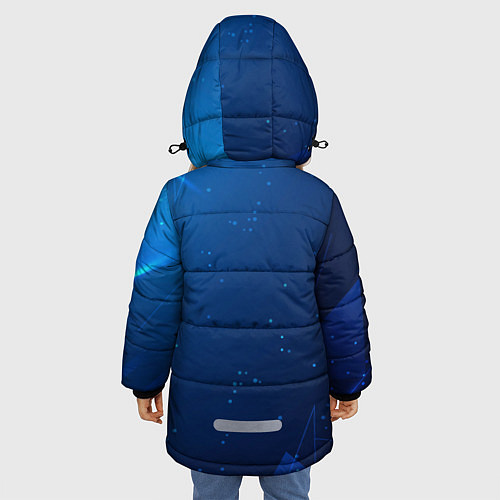 Зимняя куртка для девочки Сборная Уругвая синяя абстракция / 3D-Черный – фото 4