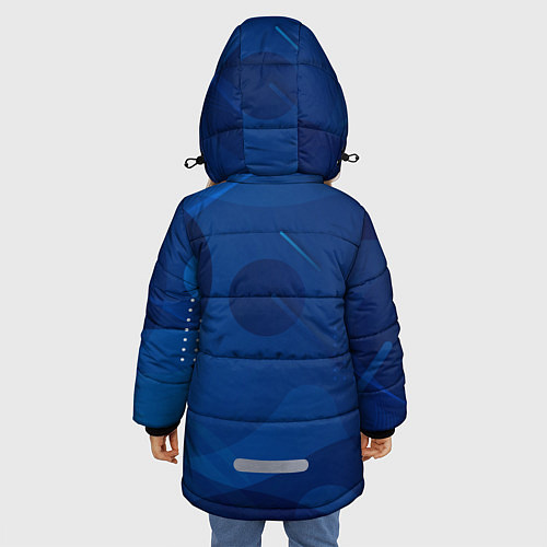 Зимняя куртка для девочки Сборная Англии Синяя Абстракция / 3D-Черный – фото 4