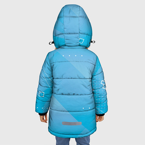 Зимняя куртка для девочки Manchester city Голубая абстракция / 3D-Светло-серый – фото 4