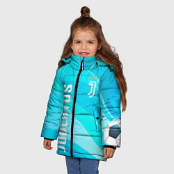 Куртка зимняя для девочки Ювентус Абстракция, цвет: 3D-светло-серый — фото 2