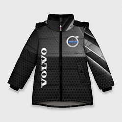 Куртка зимняя для девочки Volvo Абстракция, цвет: 3D-светло-серый