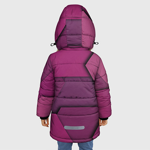 Зимняя куртка для девочки Геометрические фигуры в движении / 3D-Черный – фото 4