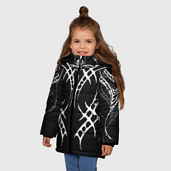 Куртка зимняя для девочки Татуированный мастер, цвет: 3D-светло-серый — фото 2