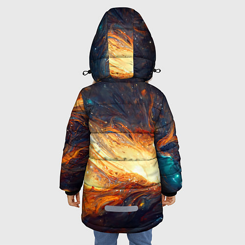 Зимняя куртка для девочки Центр вселенной - Абстракция / 3D-Черный – фото 4