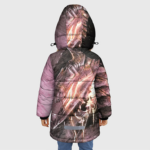 Зимняя куртка для девочки Берсерк Гатс В Доспехах Извергает Огонь / 3D-Светло-серый – фото 4