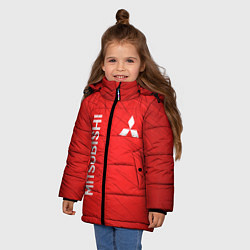 Куртка зимняя для девочки Mitsubishi sport - абстракция, цвет: 3D-черный — фото 2
