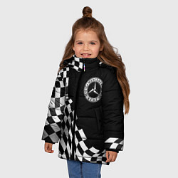 Куртка зимняя для девочки Mercedes racing flag, цвет: 3D-черный — фото 2