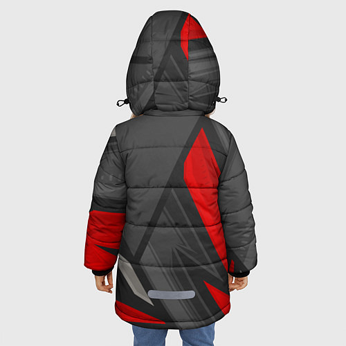 Зимняя куртка для девочки Subaru sports racing / 3D-Черный – фото 4