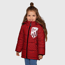 Куртка зимняя для девочки Atletico Madrid отпечатки, цвет: 3D-черный — фото 2