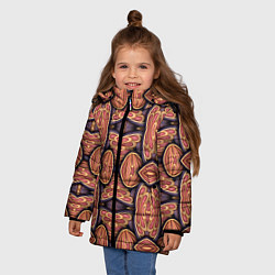 Куртка зимняя для девочки Объемная абстракция, цвет: 3D-красный — фото 2